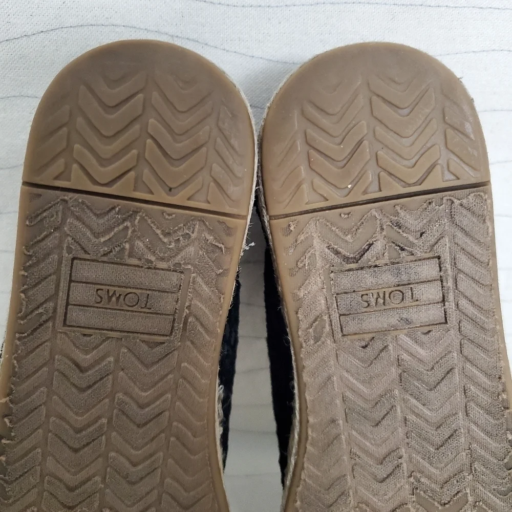 Toms Womens Lena Mosaic Espadrille Flats Black Lace Shoes Sneakers Size 6